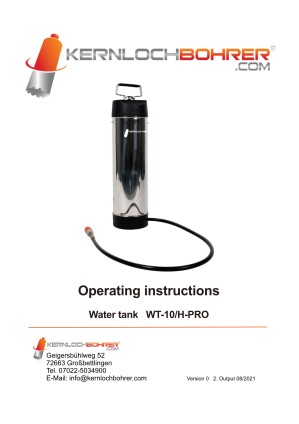 Operating instructions for: Water tank WT-10-H-PRO